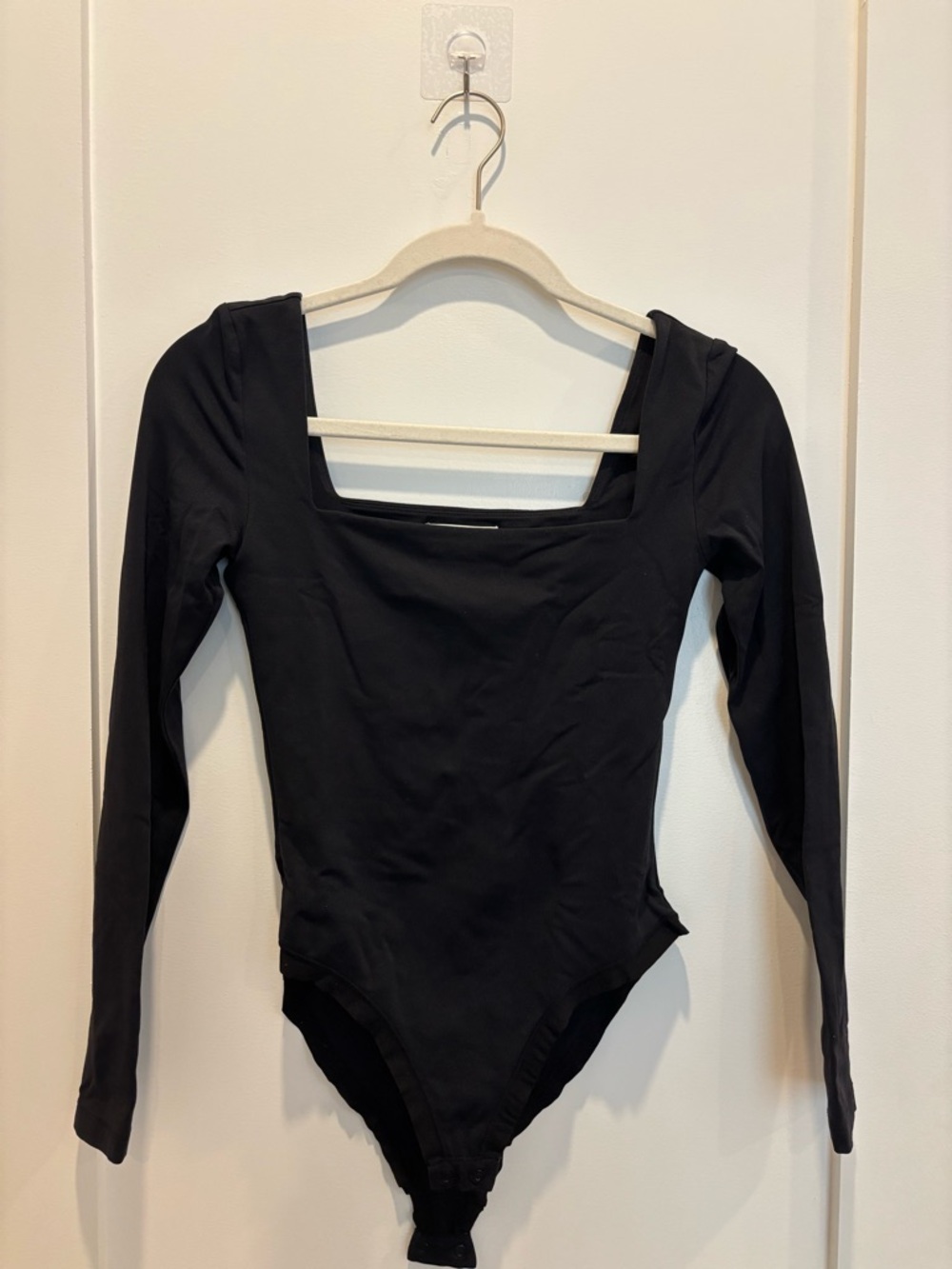 Babaton Black Long Sleeve Square Neck Top